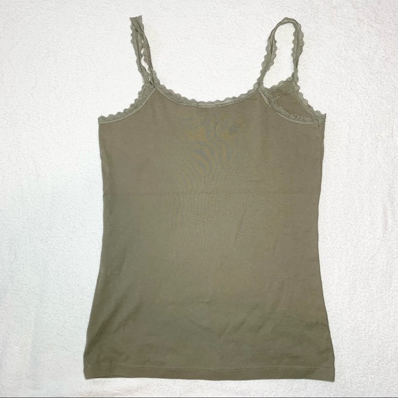 Green Y2K Cami Tank Top with Lace Trim - Picture 4 of 4